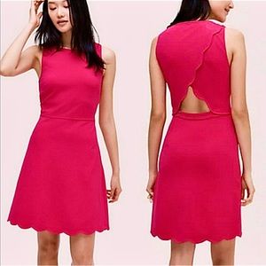 Kate Spade Sleeveless Scalloped Back Ponte Dress Size S in Hot Pink Barbie!